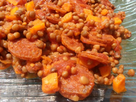 Lentilles bolo au chorizo